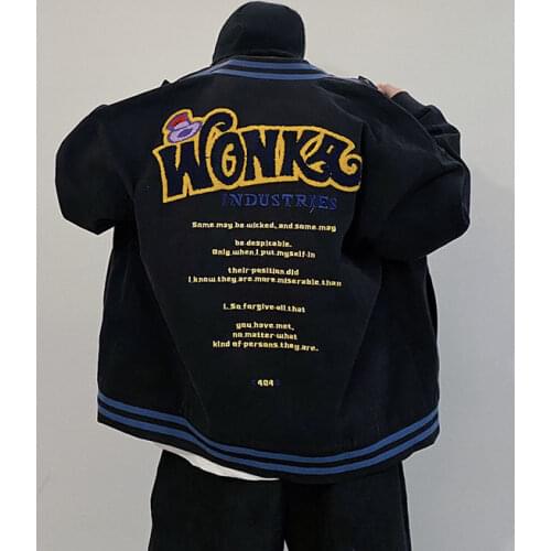 Spring new flocking letters baseball uniform jacket handsome trend wild loose college style bomb street jacket tide