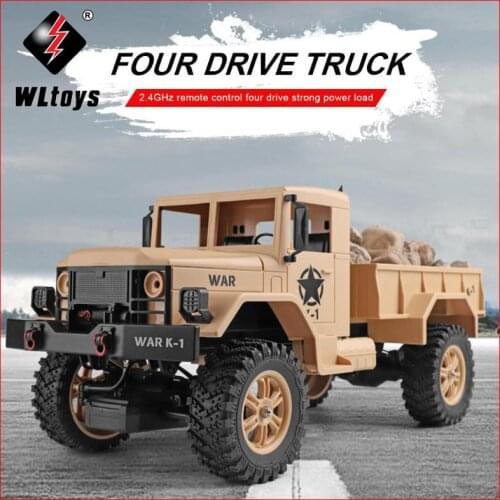 WLtoys 124301 2.4Ghz 1/12 4WD Off-road RC Military Truck Vehicle RC Car Remote Control for Kids Children Toy Gift Present