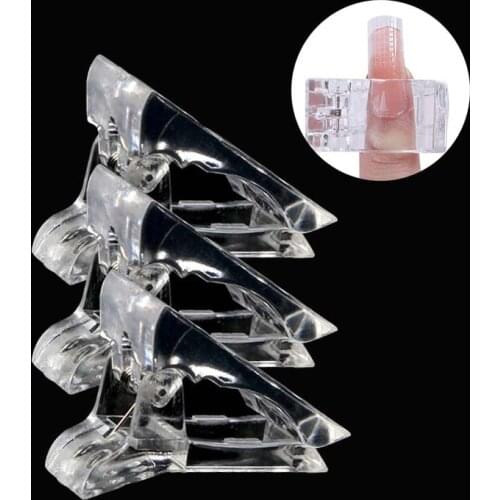 Nail Clip Transparent Reuse Extension Tool Nails Tray Nail Art DIY Manicure Mold Durable Fixed Clip on Nail