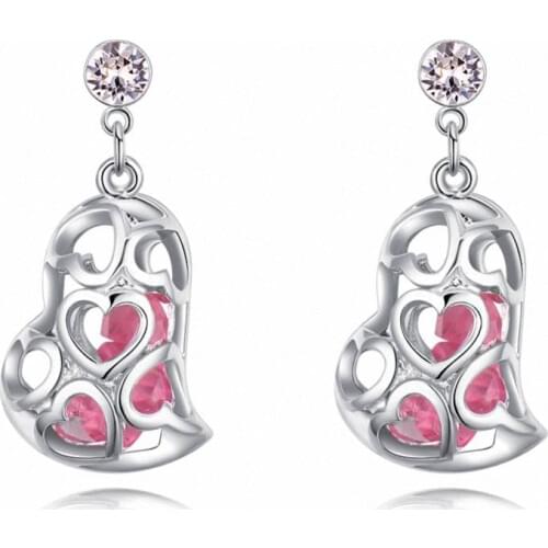 TRACYSWING 4 Colors Real Austrian crystals Stud earrings for women Earrings s New Sale Hot Round Th-130604