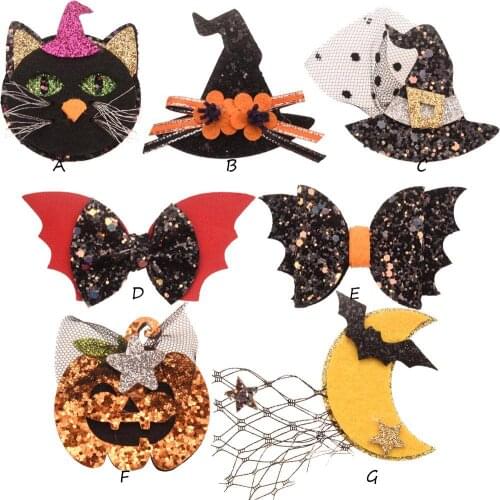 1PCS Boutique Halloween Hair clip Hair Bows Cute Supplies Hair Accessories for girls Barrettes Headwrap Halloween Accessories
