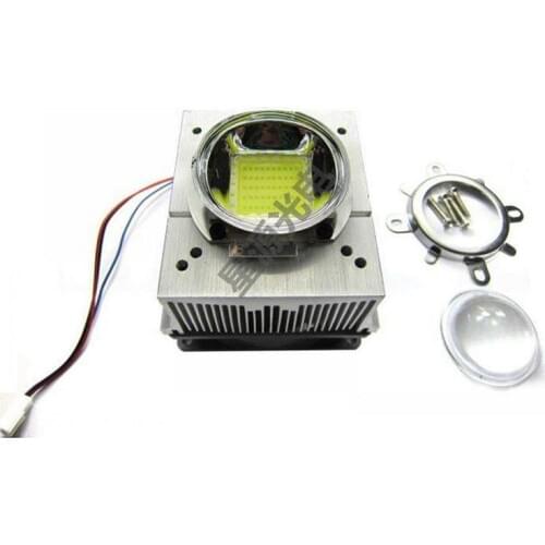 1pcs LED CPU Fan Heatsink+44mm Optical len+Reflector+Fixed Bracket+Fan Power Supply For 20w~ 50w LED Grow Bulb Light Cooling