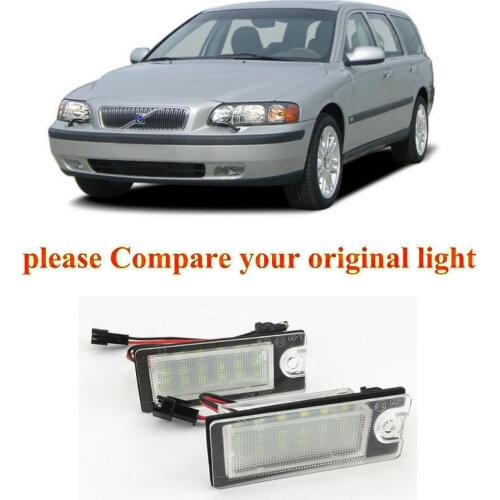 2pc Car Accessories Special Car License Plate Light Lamp For volvo v70/xc70 01-07 s60/s80 01-06 canbus error free