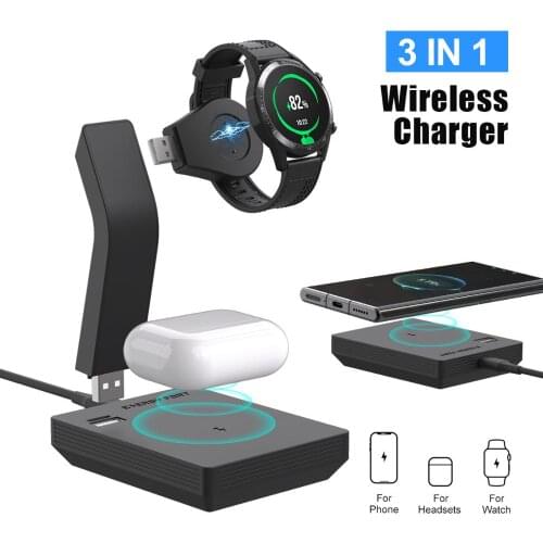 3in1 Fast Wireless Charger Phone Stand Removable 10W For Huawei Series Magnatic Charging Dock for GT2 Magic 2 Watch Headset