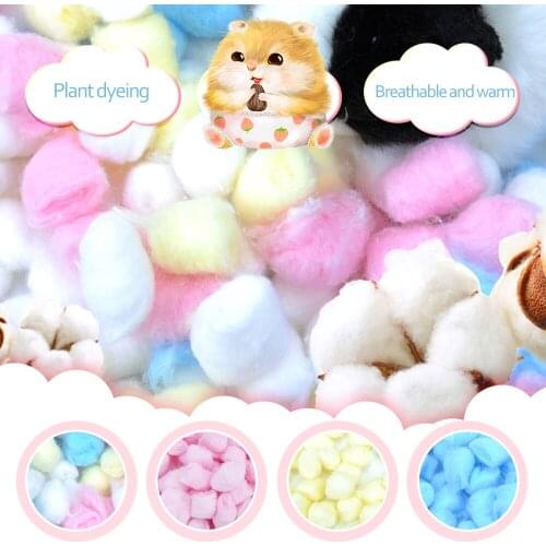 300Pcs Hamster Cotton Ball Winter Warm House Cage Supply Stuffing Filter Bear Paper Cotton Ball Filler Small Animals Supplies