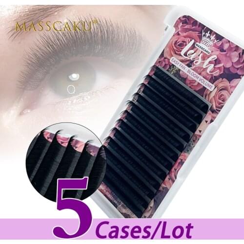 5case/lot Wholesale 0.05/0.07/0.10 thickness premium natural synthetic fiber fast fanning individual esay fanning eyelash