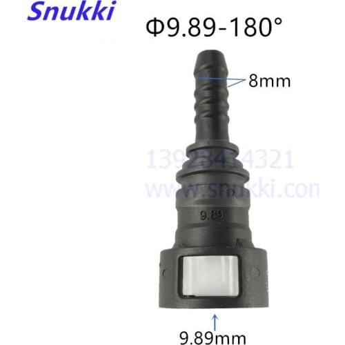 9.89mm-ID6 SAE 5/16 Fuel pipe joint Fuel line quick connector female connector 180 degree connect 80mm rubber pipe 2pcs a lot