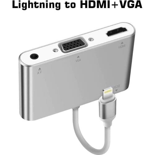 Apple Lightning to HDMI + VGA + Audio Converter Adapter