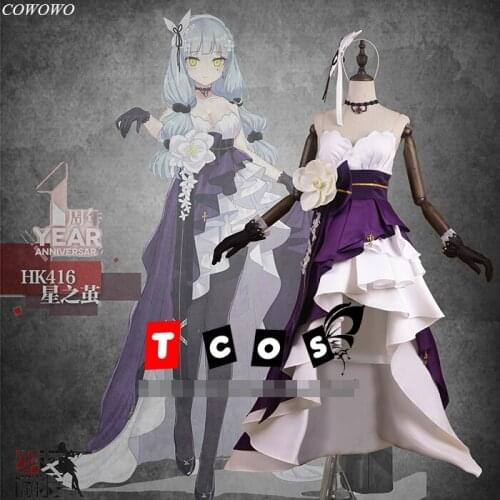 Anime! Girls Frontline HK416 1 Year Anniversary Dress Elegant Uniform Cosplay Costume Halloween Carnival Party Outfit For Women