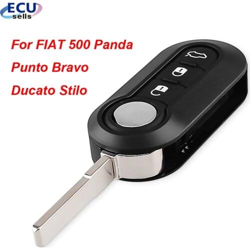 3 Buttons Key Case Fob Flip Folding Car Key Shell For FIAT 500 Panda Punto Bravo Ducato Stilo Remote SIP22 Blade