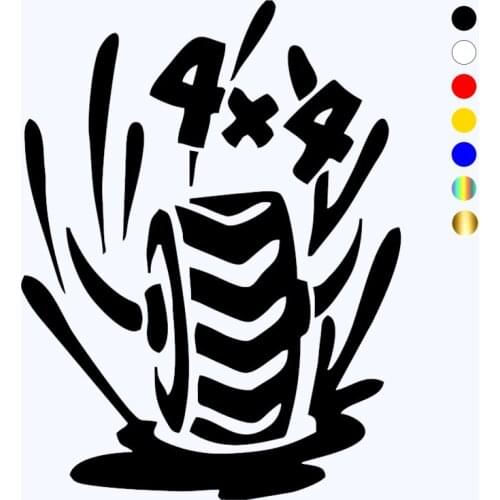 CK2739#15*20cm 4x4 tires funny car sticker vinyl decal silver/black car auto stickers for car bumper window car decorations