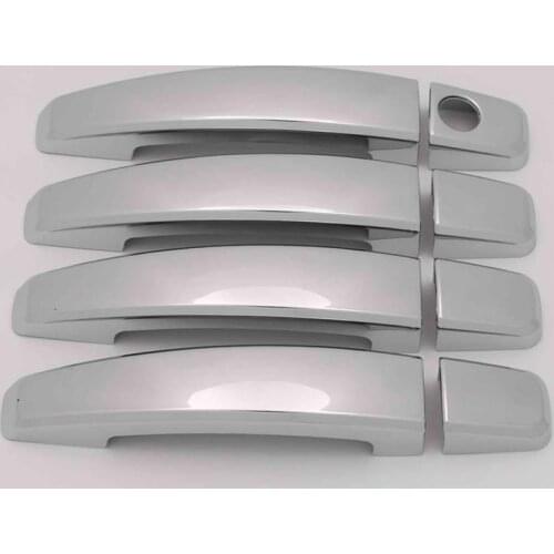 For Opel Corsa D Corsa E 2006 - 2012 2013 2014 ABS Chrome Carbon Fiber Car Door Handle Cover Trim Sticker Car Styling Accessory