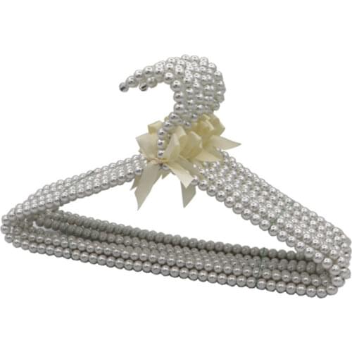 Beautiful Pearl Hanger for Clothes Bling Diamond Bow Garment Rack Belt Scarfs Hangers Girls Closet Racks Kids Hangers Organizer