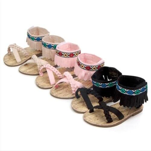 Lovely Fringe Baby Summer Shoes Infants Outdoor Crib First Walkers Rubber Sole Antislip Toddlers Girls Princess Shoes