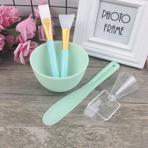 DIY Beauty Silicone Mask Bowl Set,Silicone face mask brush , Mask Stick, Scaled Measuring Spoon, Homemade Mask Tool