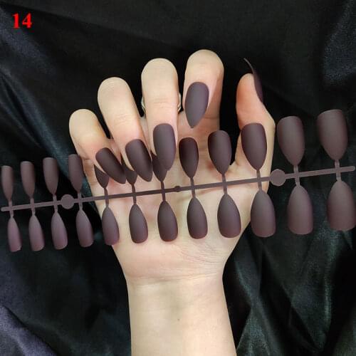 Fake Nails Nail Art Tips Press on False Tipsy with Glue Matte Stick Designs Clear Display Set Full Cover Artificial Detachable