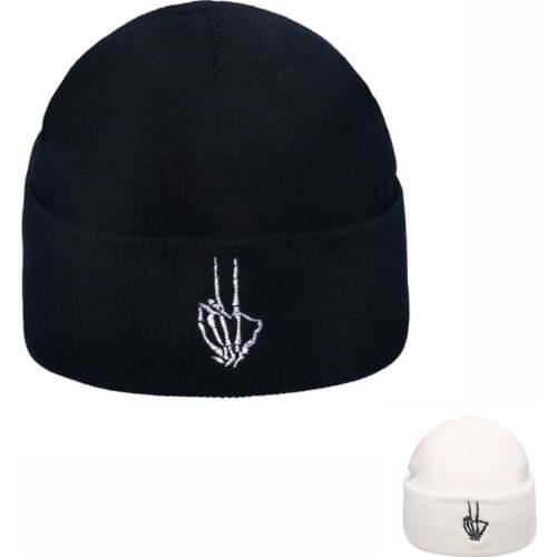 New Halloween Ghost Claw Embroidery Knitting Hat Fashion Warm Cap Hip-hop Wool Hat Men Women Ski Skullies Beanies Holiday Party