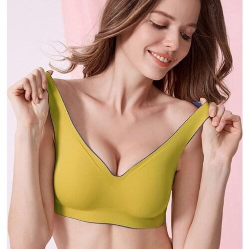 Perfering Latex Seamless Bra Push Up Bralette Underwear Bras For Women Cooling Gathers Shock-proof Female Intimate Comfortable