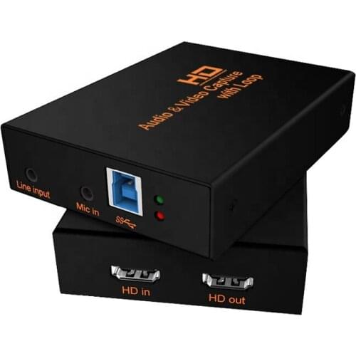 HD MI To Micro USB 3.0 1080P 4K Gaming Video Capture Device Converter With Loop Out Audio Line In