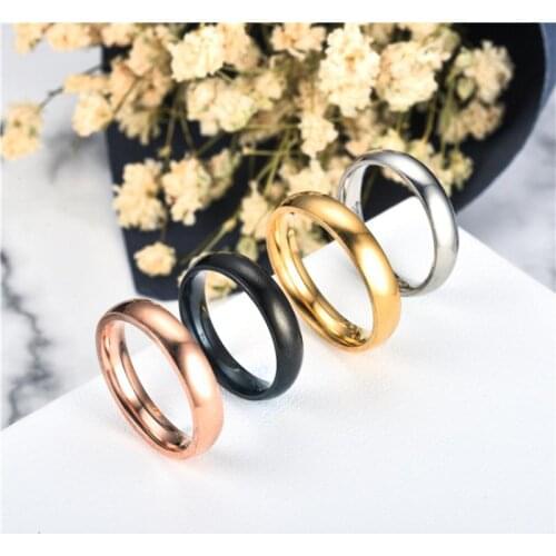 2019 Simple Clean Inner Outer Spherical Light Plate Stainless Steel Ring Exquisite Minimalism Women Men Ring Jewelry Wholesale
