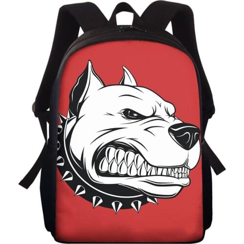 New Men Bagpack Cartoon Pit Bull Dog Print School Bags For Girls Boys Women Backpack 15 Inch Customize Fashion Mochila Escolar