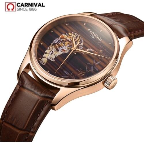 Switzerland Carnival automatic mechanical watch for men luxury brand NH36 montre homme genuine leather reloj hombre sapphire2021