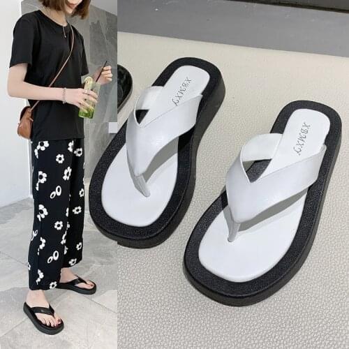 Summer Indoor Modern Slipper for Women Platform Wedges Outdoor Beach Ladies Slides Fashion High Heels Shoes Woman Flip Flops