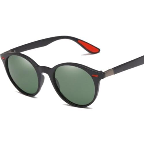 Retro Round Polarized Sunglasses Men Vintage Brand Designer Sun Glasses Women Cateye Frame Classic Black Mirror Driving Eyewear