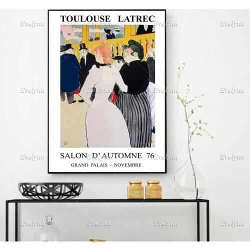 1976 Vintage French Exhibition Poster For Works By Toulouse Latrec Home Decor Prints Wall Art Canvas Living Room Decoration