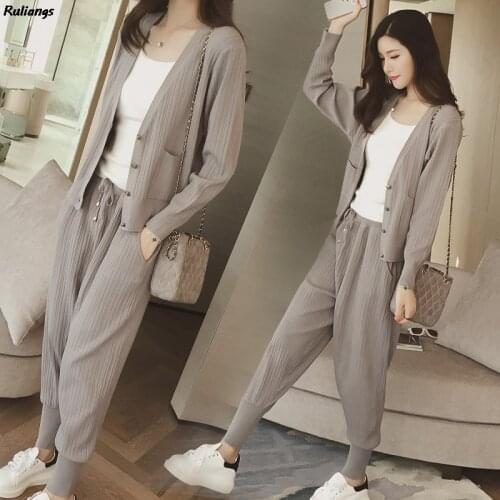 Plus Size Womens Two-Piece Casual Sports Suit 2021 Spring And Autumn New Fashion Korean Style Temperament Thin Two-Piece Suit