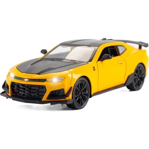 1:32 1:24 High Simulation Chevrole Camaro Alloy Diecast Toy Vehicles Car Model Metal With Sound Light Pull Back Kids Baby