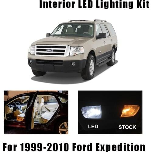 15 Bulbs White Interior LED Car Reading Dome Light Kit Fit For 1999-2007 2008 2009 2010 Ford Expedition Door Cargo License Lamp