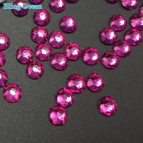 16 Cuts Red Strass Applique Round Flatback Crystal Rhinestones For competition bikinis skating dress dance wear Decoration