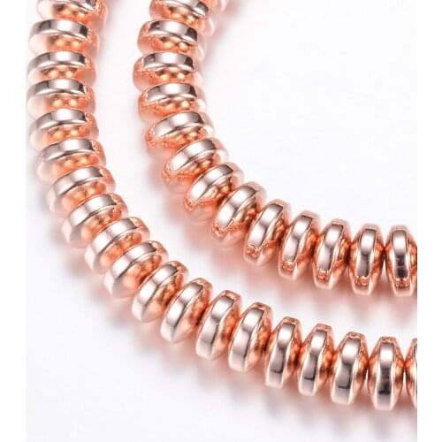 180pcs/strand Electroplate Non-magnetic Synthetic Hematite Beads Rondelle Bead Golden/Silver Plated For DIY Jewelry Making 4x2mm