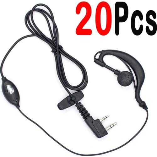 20Pcs Surveillance Earpiece Headset PTT Mic for Kenwood Baofeng Walkie Talkie UV-5R UV-5RE Plus UV-6R UV-B5 UV-5X Portable Radio