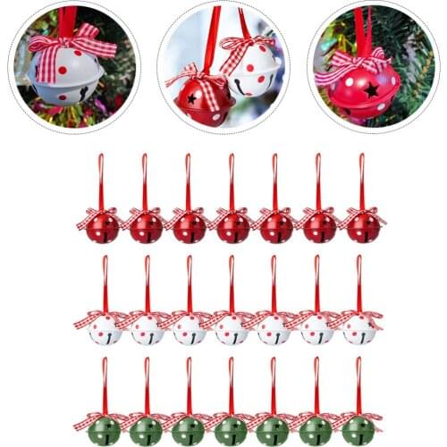 24pcs Creative Bell Shaped Pendants Iron Christmas Decorations Small Bell Decors