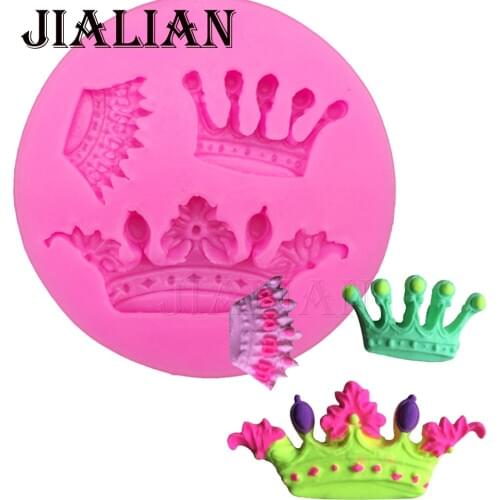 3D beautiful mini crown chocolate wedding cake decorating tools DIY fondant silicone mold chocolate sugar art displays T0111