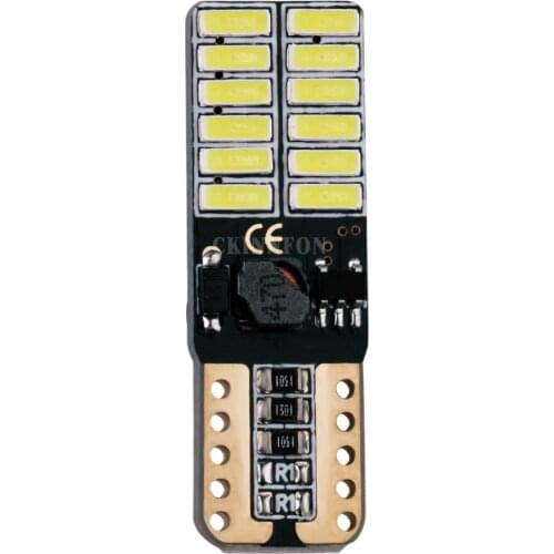 500Pcs/Lot Auto Led T10 4014 24 W5w 12v Canbus Car Side Wedge/License Plate Lamp Bulb 7 Colors Available