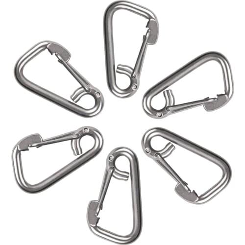 6pcs/lot Stainless steel Carabiner climbing lock D-type automatic security lock mountaineering lock buckle hanging equipment