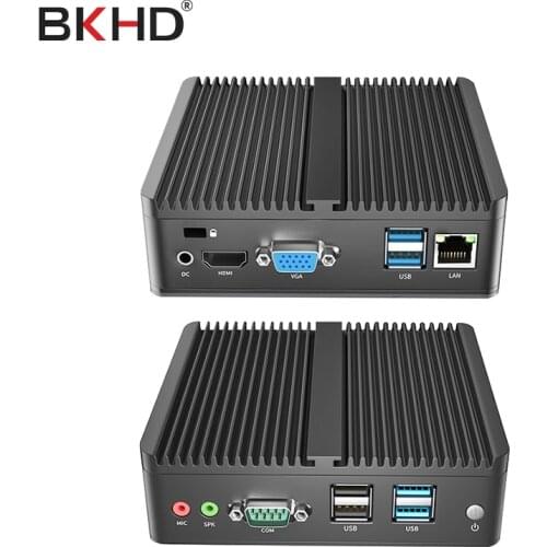 Fanless Mini PC Intel Celeron J1900 J2900 Windows 10 4 Core Industrial Mini Desktop Computer COM HTPC