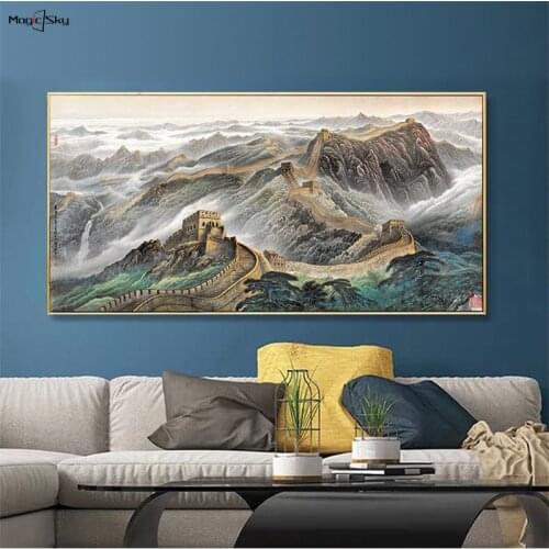 The Great Wall of World Famous Buildings Landscape Canvas Painting Wall Art Poster Print Pictures Modern Living Room Home Decor