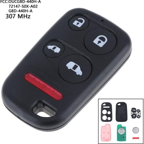 307MHz 5 Buttons Keyless Remote Key Fob with ID46 Chip OUCG8D-440H-A G8D-440H-A 72147-S0X-A02 for 2001 2002 2003 2004 Honda