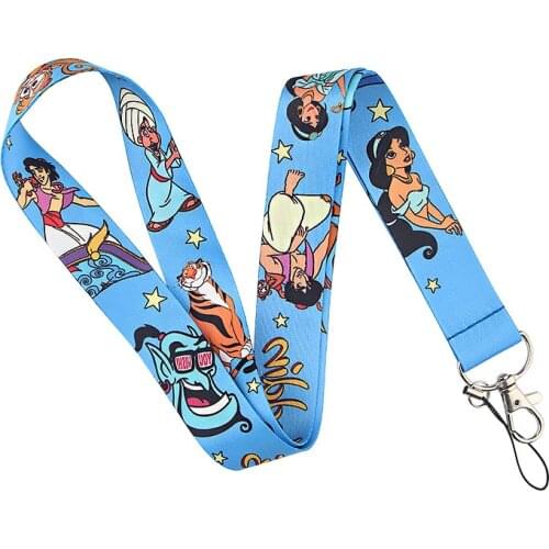Disney mermaid princess lanyard ID card mobile phone camera hanging neck key chain anti-lost mobile phone lanyard birthday gifts