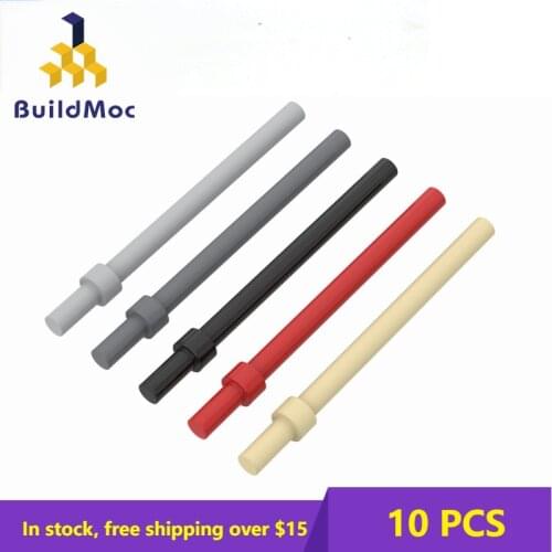 10pcs MOC Parts 63965 18274 Bar 6L with Stop Ring For Building Blocks Parts DIY Educational Toys For children