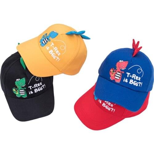 Dinosaur Shape Childrens Baseball Cap 3-8 Years Old Kids Fashionable Cap Adjustable Hip Hop Hat Spring Summer Boy Girls Sun Cap