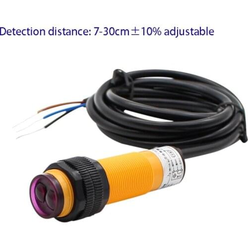 Diffuse reflection photoelectric switch E3F-DS30C4/C2/P1/P2 three-wire NPN NO NC distance 7-30cm+- 10% adjustable sensor