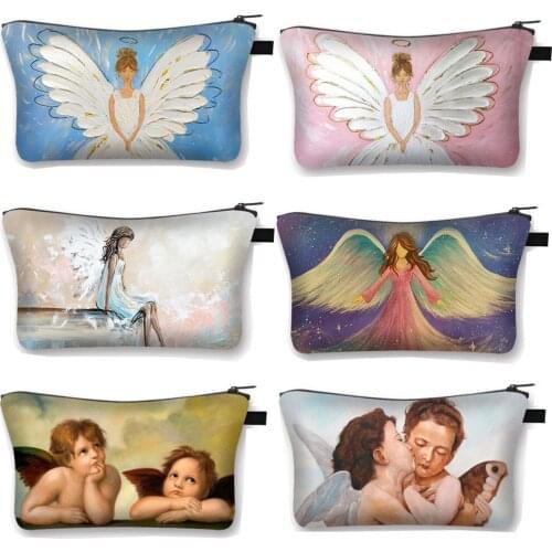 Cute Fairy Love Angel Cosmetic Case Women Makeup Bag Ladies Lipstick Storage Bag for Travel Girls Cosmetic Organizers Bags