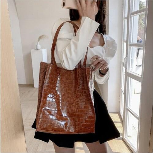 Fashion Crocodile Pattern Shoulder Bag Women Large Capacity Handbag and Purse bolsa feminina Massager Bags Ladies Hand bags