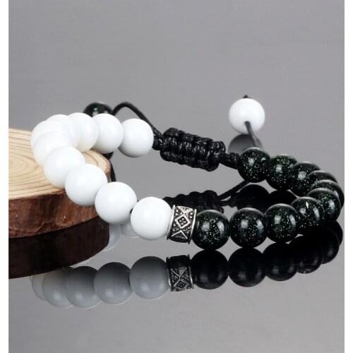 Mens Turquoises 8mm Beaded Agates Bracelets Lava Rock Braided Charm Bracelets&Bangles For Women Adjustable Tiger Eye Jewelry