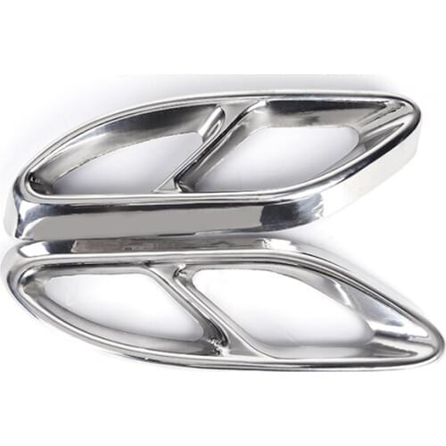 2PCS Car Tail Throat Exhaust Pipe Muffler Tip Steel Exhaust Trims for For Mercedes Benz GLC C E-Class C207 Coupe 2014-2017 W212